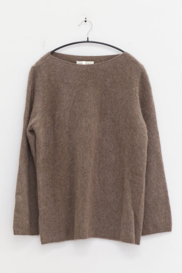 SWAYING 25 Fall/Winter Collection: Crew Neck Yak Wool Sweater SW-SW25AW1T39C2S2-HZ (Gray-Brown)